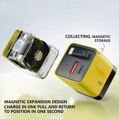 🎉 2026 Sale — Over 32000 Sold! 💰65W Fast Charging Phone Charger Block with Retractable 80cm Type-C Cable portable