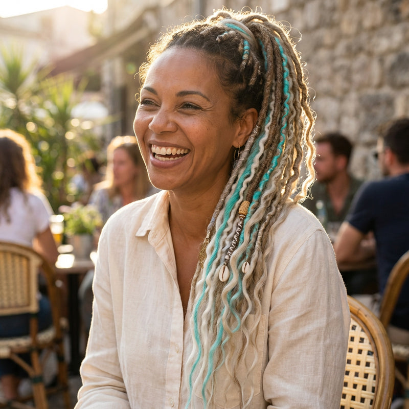 💁🏽‍♀️✨ Festival Boho Textured Ponytail - Instant Dreadlock Clip-In Extension ⚡🎶 No Braiding, No Damage, Edgy Style for Nights Out & Concerts