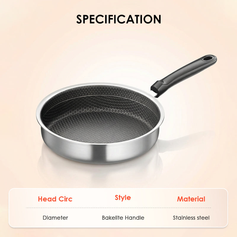🍳🔥 Honeycomb Non-Stick Stainless Steel Frying Pan ⚡🧊 Even Heating, Oil-Free Healthy Cooking, Induction Compatible, Durable & Easy Clean for Daily Kitchen Use