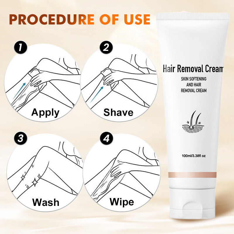 🧴55% OFF NOW! Mild Hair Removal Cream 100ml, Gentle Aromatic Depilatory Cream, Painless Body Hair Remover for Legs, Arms, Underarms & Bikini Area, Skin Softening Formula