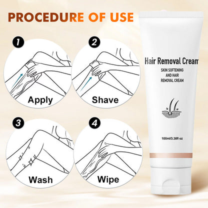 🧴55% OFF NOW! Mild Hair Removal Cream 100ml, Gentle Aromatic Depilatory Cream, Painless Body Hair Remover for Legs, Arms, Underarms & Bikini Area, Skin Softening Formula