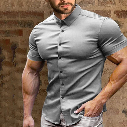 Men's Non-Iron Button-Up Shirt – Wrinkle-Resistant & Breathable
