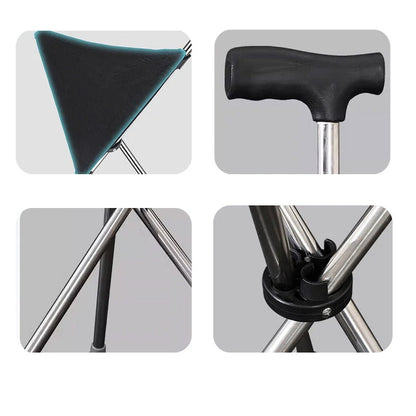 🦯🪑 2-in-1 Foldable Cane With Chair | Walk & Rest Anywhere Instantly! 🏆🌟 Freedom to explore without fatigue—supports up to 300lbs, lightweight & portable. Grab yours now!
