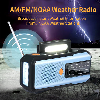📻50% OFF NOW! Solar Hand-Crank Emergency Weather Radio – FM AM NOAA Survival Radio with LED Flashlight & Phone Charger, Portable Emergency Radio for Camping Storm Outdoor Survival