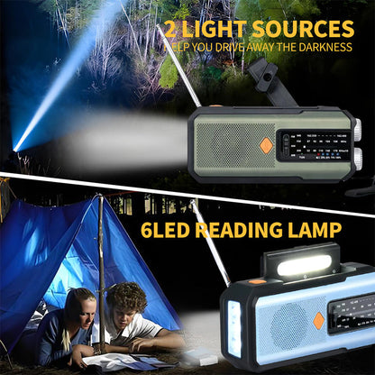 📻50% OFF NOW! Solar Hand-Crank Emergency Weather Radio – FM AM NOAA Survival Radio with LED Flashlight & Phone Charger, Portable Emergency Radio for Camping Storm Outdoor Survival