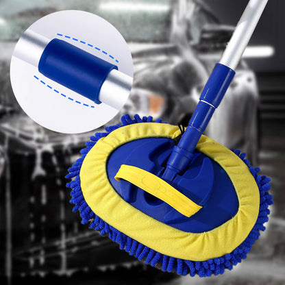 🔥Limited Time Promotion 50% OFF⏰Durable Aluminum Long Handle Telescopic Car Wash Mop – Soft Microfiber, Scratch-Free & Adjustable Length ✨