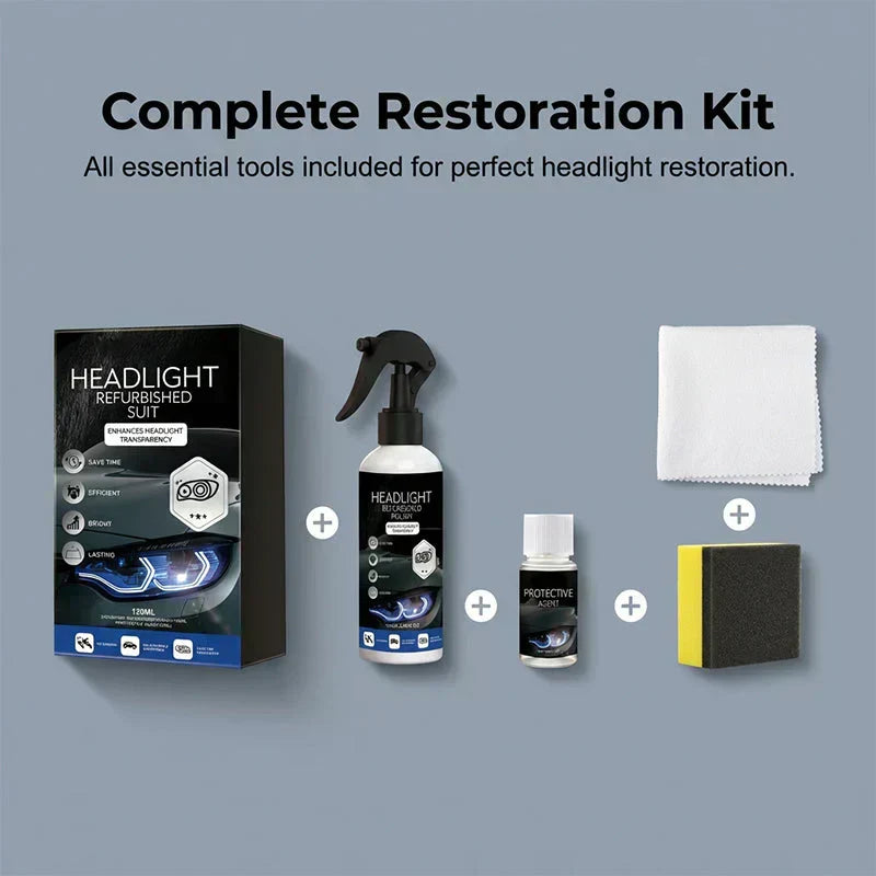 🚗50% OFF NOW!!🔆Professional Car Headlight Restoration Kit🫧 – Removes yellowing & scratches, restores clarity & UV protection – easy DIY solution ✨