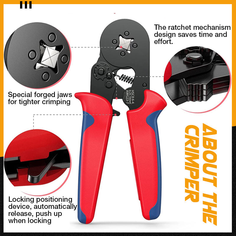 📢📢50% OFF !! ⏰Ratchet Tubular Terminal Wire Crimpers Set | Precision Indent Crimping Tool
