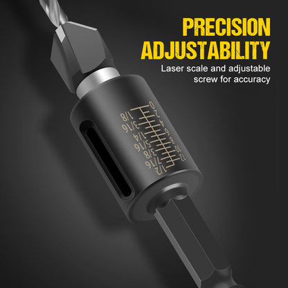 📢📢50% OFF !!!⏰4PCS Wood Countersink Drill Bit Set with Depth Stop
