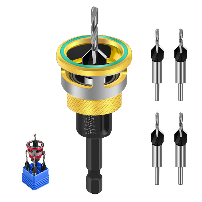 📢📢50% OFF !!!⏰4PCS Wood Countersink Drill Bit Set with Depth Stop