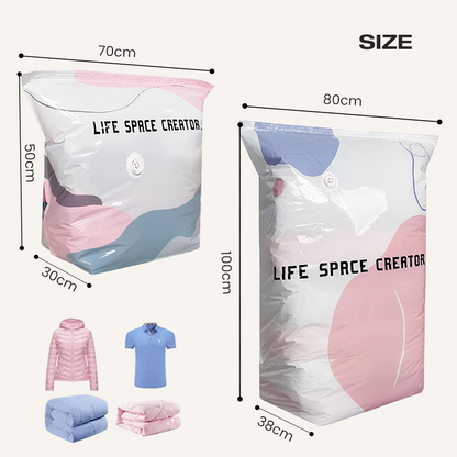 🔥💨 50% OFF! 🧳 No-Pump Vacuum Storage Bags – 3 Second Compression, 80% Space Saved, Air Valve Design – PA+PE Anti-Mould & Moisture Proof – for Clothes, Bedding, Travel – Extra Large Sizes