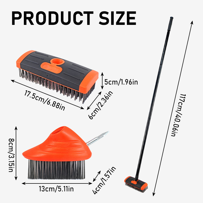 🌿50% OFF NOW!🧹 3-in-1 Weeding Wire Brush Tools Set – Durable Steel Brushes, Ergonomic Handle & Perfect for Patios, Driveways & Garden Paths 🏡