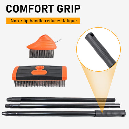 🌿50% OFF NOW!🧹 3-in-1 Weeding Wire Brush Tools Set – Durable Steel Brushes, Ergonomic Handle & Perfect for Patios, Driveways & Garden Paths 🏡