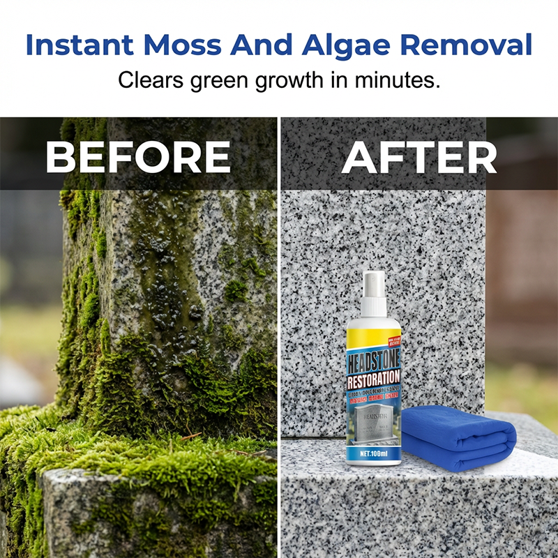 ⏰🎁Headstone Cleaning & Restoration Spray – Remove Stains Instantly