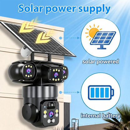 ⏳Time-Limited Special⏰6K 9MP Outdoor Wi-Fi Security Camera | 10x Zoom, 3 Lenses, 360° PTZ | IP66 Waterproof, Color Night Vision, Two-Way Audio, Motion Tracking