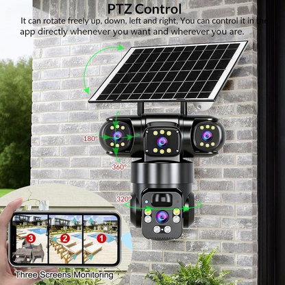 ⏳Time-Limited Special⏰6K 9MP Outdoor Wi-Fi Security Camera | 10x Zoom, 3 Lenses, 360° PTZ | IP66 Waterproof, Color Night Vision, Two-Way Audio, Motion Tracking