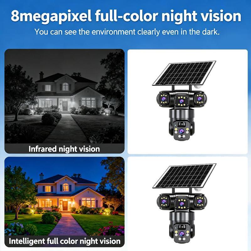 ⏳Time-Limited Special⏰6K 9MP Outdoor Wi-Fi Security Camera | 10x Zoom, 3 Lenses, 360° PTZ | IP66 Waterproof, Color Night Vision, Two-Way Audio, Motion Tracking