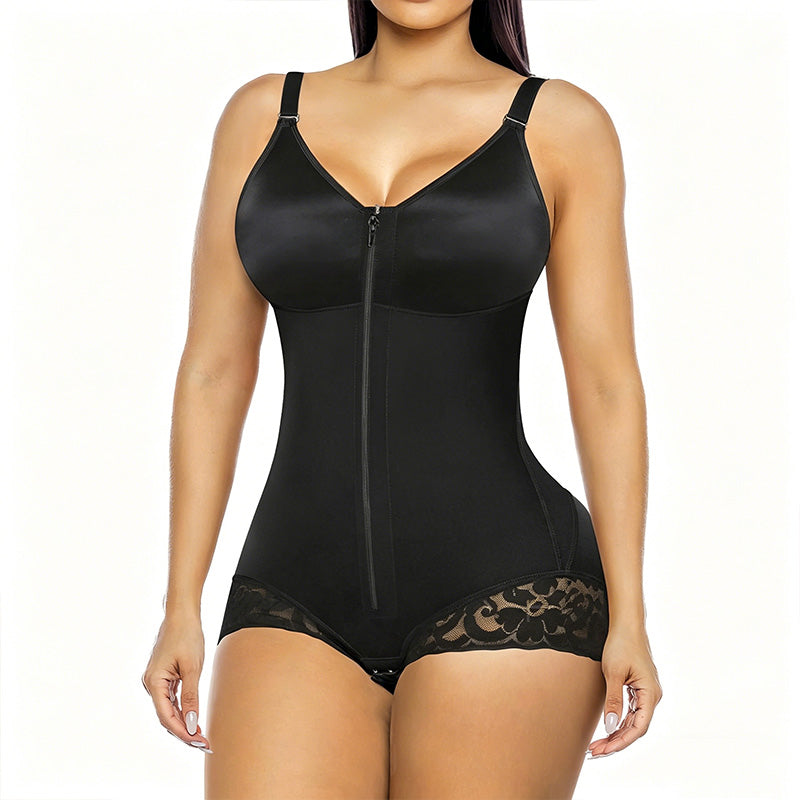 👙 LIMITED-TIME 50% OFF! 💥 Women's Tummy Control Zip Bodysuit – 360° Compression, Adjustable Straps, Hourglass ✨