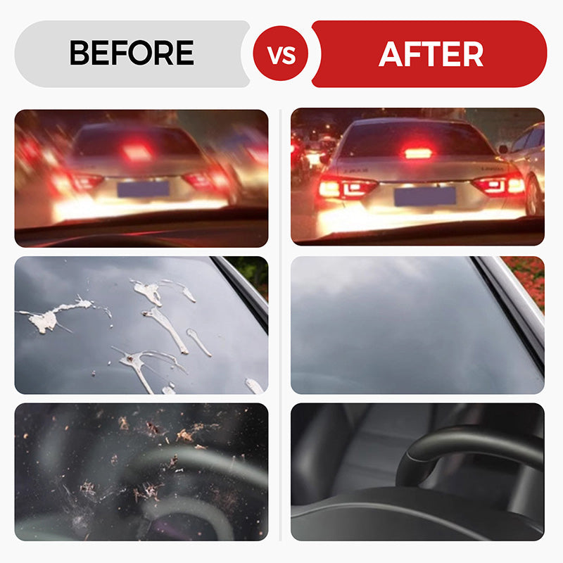 🧽 Car Windshield Oil Film Remover – Cleaning Brush & 100ml Refill Set