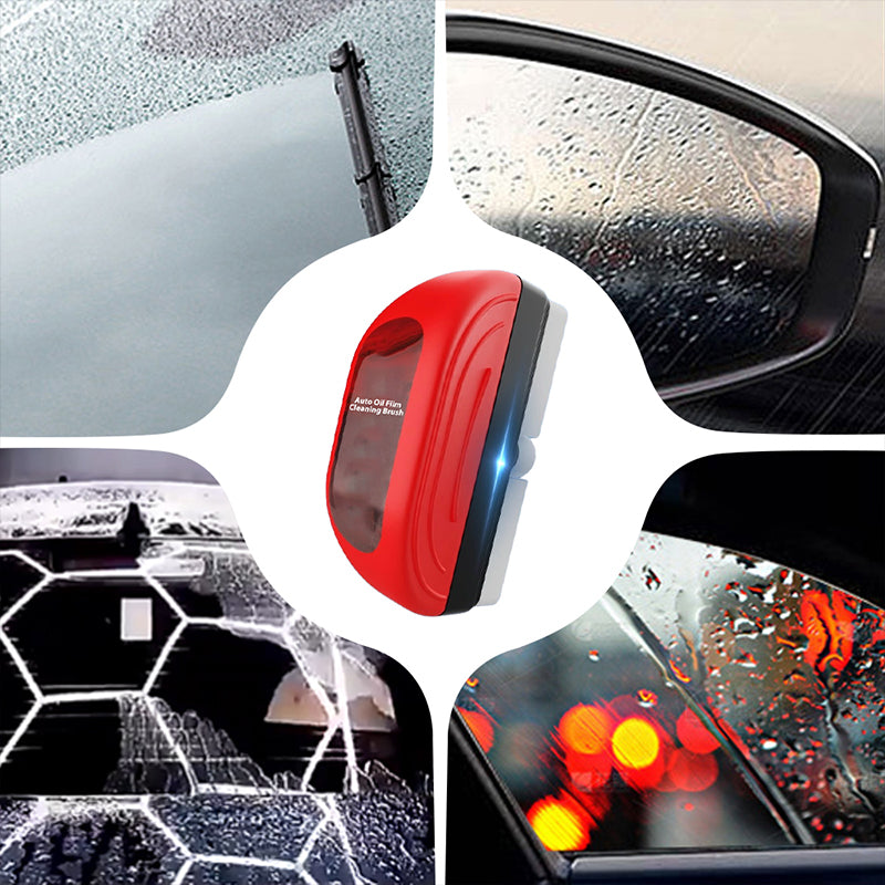 🧽 Car Windshield Oil Film Remover – Cleaning Brush & 100ml Refill Set