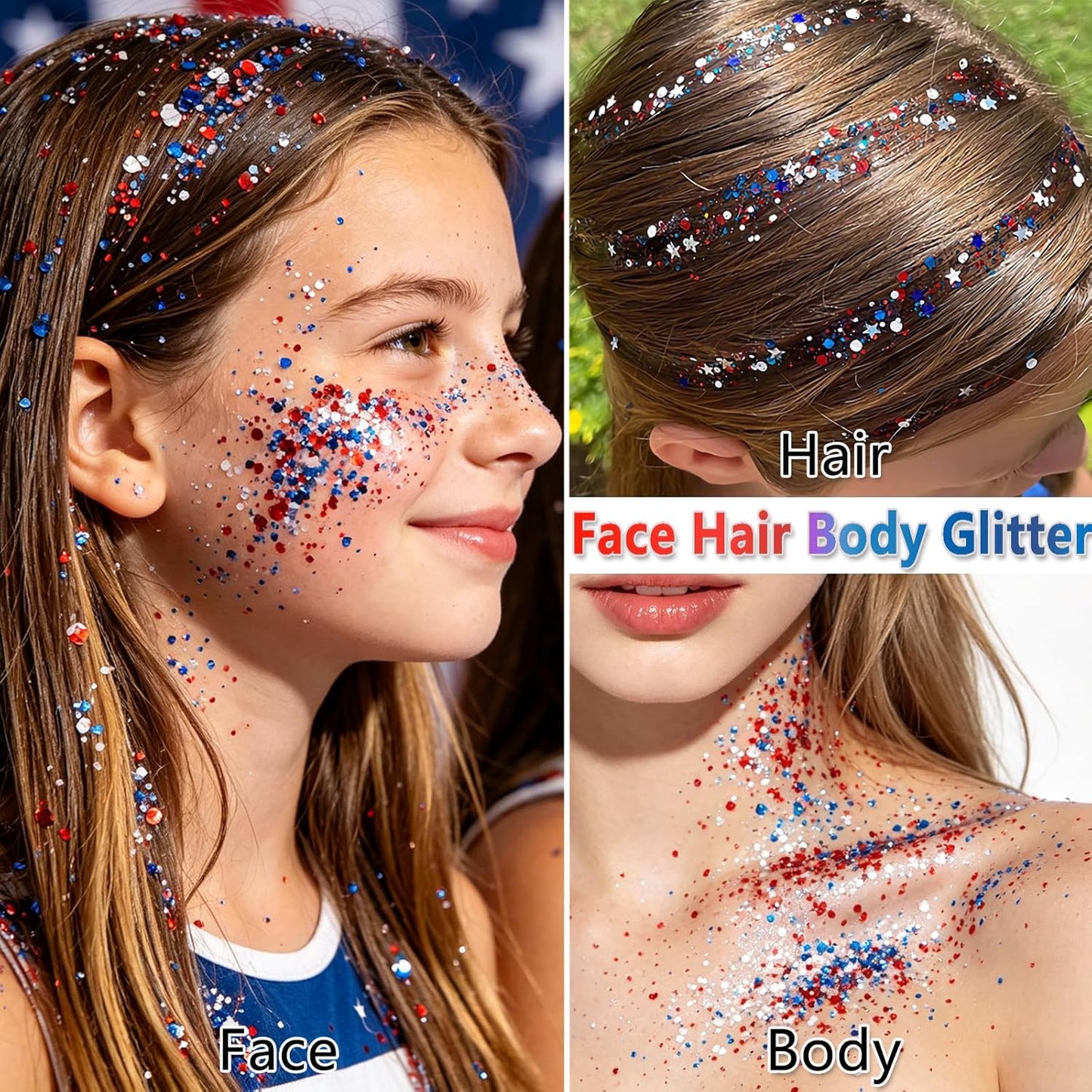 💎 LIMITED-TIME 50% OFF! ✨ Patriotic Glitter Stick – Red White Blue, Twist-Up, Multi-Use 🎆