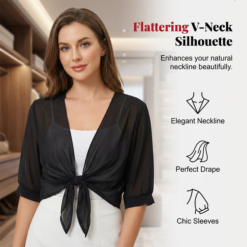 ⏳TIME-LIMITED SPECIAL ONLY $18.99!⏰👚 60% OFF NOW! ⏳ Women's Chiffon Tie-Front Top – Summer layering essential – Lightweight, breathable & perfect for beach or brunch 🌸