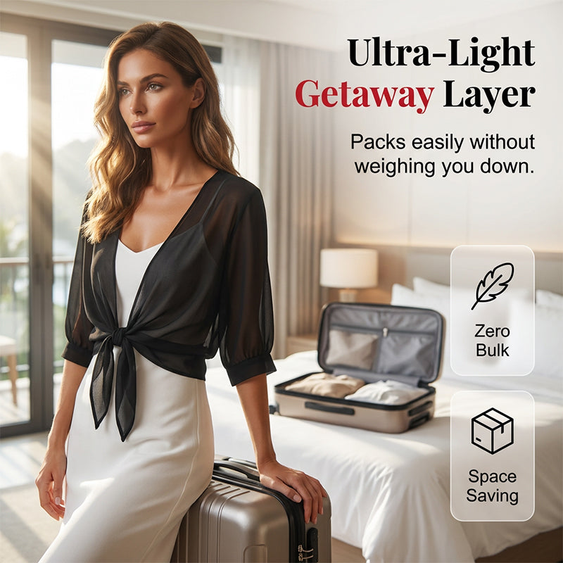 ⏳TIME-LIMITED SPECIAL ONLY $18.99!⏰👚 60% OFF NOW! ⏳ Women's Chiffon Tie-Front Top – Summer layering essential – Lightweight, breathable & perfect for beach or brunch 🌸