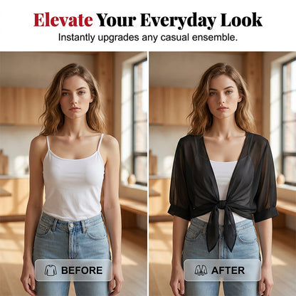 ⏳TIME-LIMITED SPECIAL ONLY $18.99!⏰👚 60% OFF NOW! ⏳ Women's Chiffon Tie-Front Top – Summer layering essential – Lightweight, breathable & perfect for beach or brunch 🌸