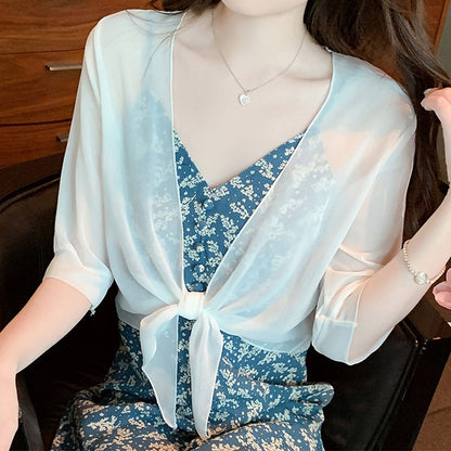 ⏳TIME-LIMITED SPECIAL ONLY $18.99!⏰👚 60% OFF NOW! ⏳ Women's Chiffon Tie-Front Top – Summer layering essential – Lightweight, breathable & perfect for beach or brunch 🌸