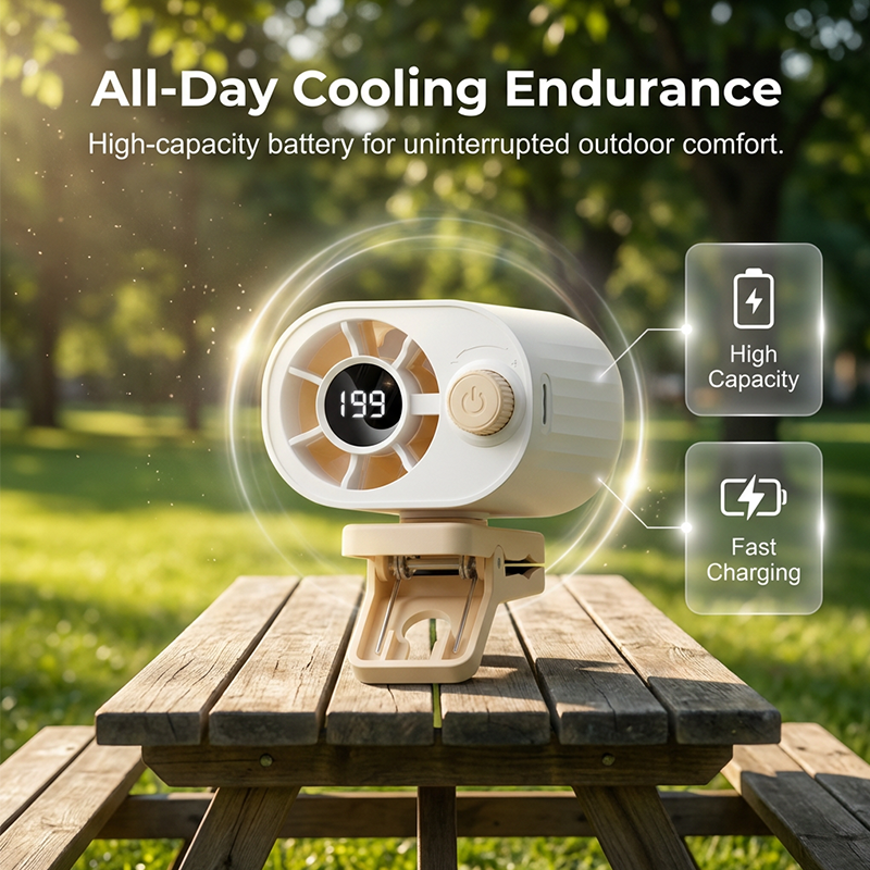 ⚡ Rechargeable Clip-On Air Cooler – Ultra-Portable, 3 Speeds, 10H Battery 🏕️🌀