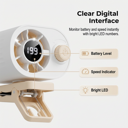 ⚡ Rechargeable Clip-On Air Cooler – Ultra-Portable, 3 Speeds, 10H Battery 🏕️🌀
