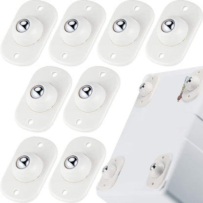 🛋️50% OFF NOW! Universal Stainless Steel Ball Caster Wheels‑Self‑Adhesive Mini Furniture Moving Casters, 360‑Degree Rotation Sticky Roller for Storage Boxes, Nightstands, Trash Cans & Flower Pots