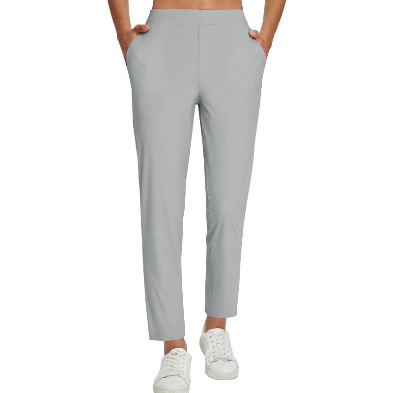 High-Waist Zipper-Pocket Pants – Tummy Control & Breathable Stretch