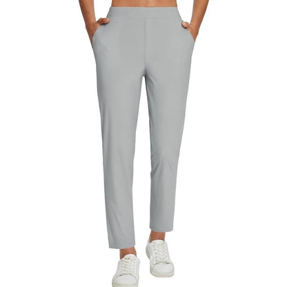 High-Waist Zipper-Pocket Pants – Tummy Control & Breathable Stretch
