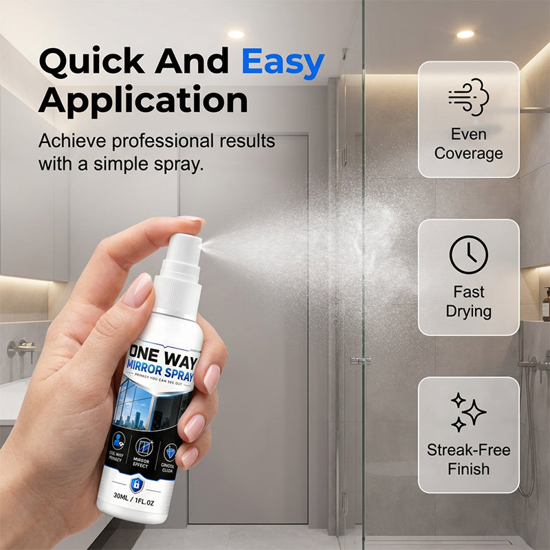 One-Way Mirror Effect Glass Coating Spray