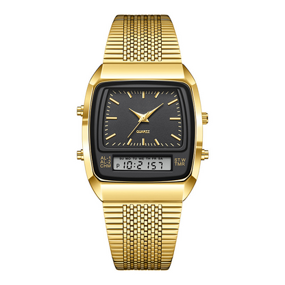 ⏱️ Vintage-Style Square Watch with Multifunction Display — Classic Retro Design, Modern Features