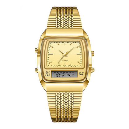 ⏱️ Vintage-Style Square Watch with Multifunction Display — Classic Retro Design, Modern Features