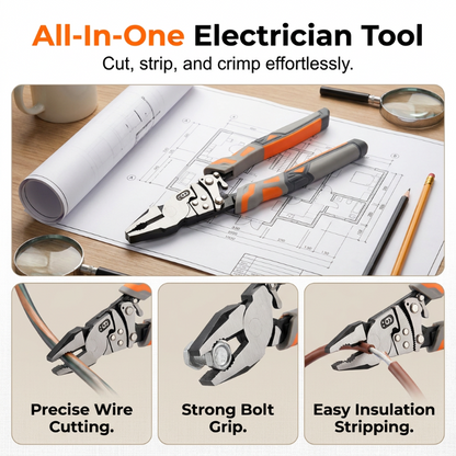 🔧50% OFF NOW! Industrial Ratchet Lineman's Pliers – Multi-functional Wire Stripper Cutter with Ratchet Gear, Heavy-Duty Hardened Steel Pliers for Electrical Work & Home Repair