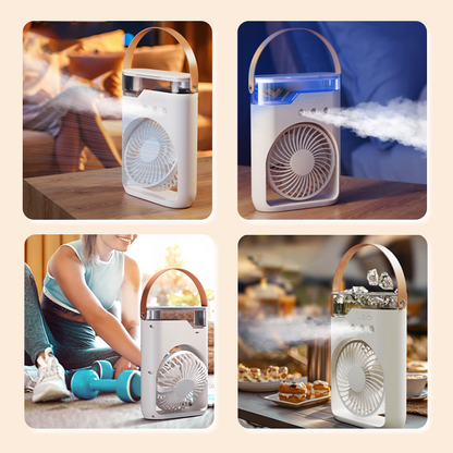 ❄️ 3-Nozzle Ice‑Ready Mist Fan | Powerful Cooling Mist + Refreshing Breeze – Beat the Heat Indoors & Outdoors, Summer Essential!