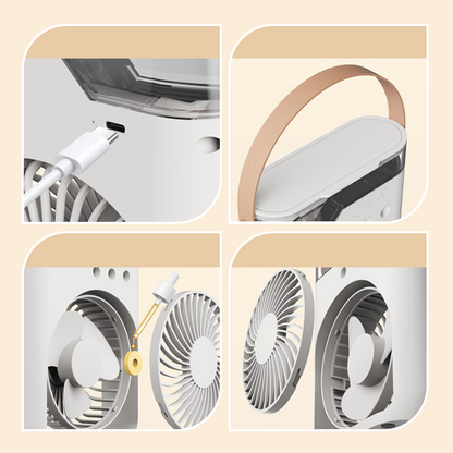 ❄️ 3-Nozzle Ice‑Ready Mist Fan | Powerful Cooling Mist + Refreshing Breeze – Beat the Heat Indoors & Outdoors, Summer Essential!
