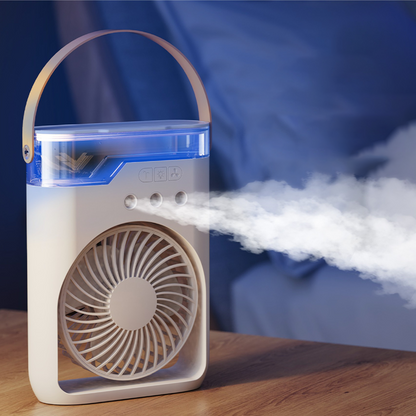 ❄️ 3-Nozzle Ice‑Ready Mist Fan | Powerful Cooling Mist + Refreshing Breeze – Beat the Heat Indoors & Outdoors, Summer Essential!
