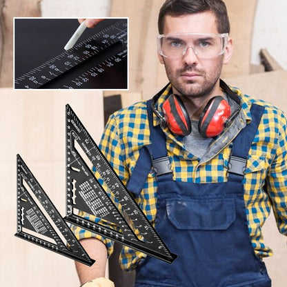📐✨ Aluminum Rafter Square – 50% OFF! 7/12-inch carpenter measuring tool, alloy triangle ruler & protractor – precision woodworking. 💪