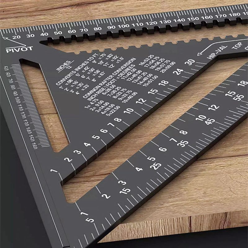 📐✨ Aluminum Rafter Square – 50% OFF! 7/12-inch carpenter measuring tool, alloy triangle ruler & protractor – precision woodworking. 💪