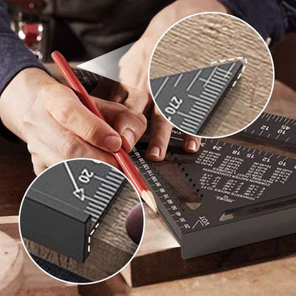 📐✨ Aluminum Rafter Square – 50% OFF! 7/12-inch carpenter measuring tool, alloy triangle ruler & protractor – precision woodworking. 💪