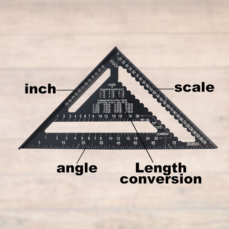 📐✨ Aluminum Rafter Square – 50% OFF! 7/12-inch carpenter measuring tool, alloy triangle ruler & protractor – precision woodworking. 💪