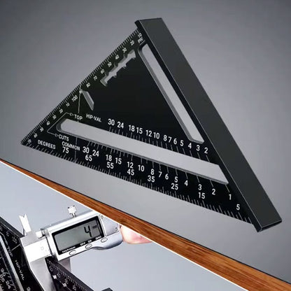 📐✨ Aluminum Rafter Square – 50% OFF! 7/12-inch carpenter measuring tool, alloy triangle ruler & protractor – precision woodworking. 💪