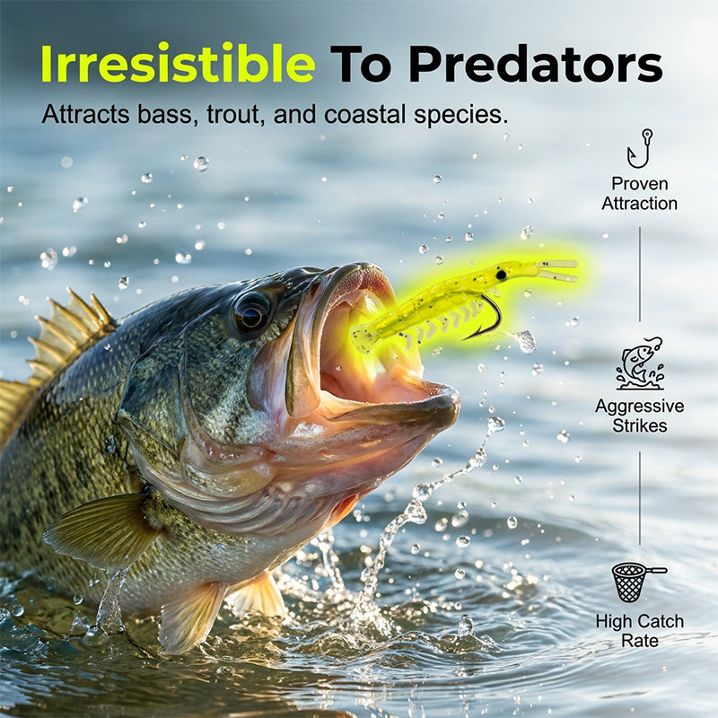 50PCS Lifelike Shrimp Lures Set with Hooks