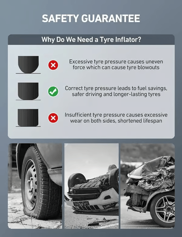 ✨50% OFF🔧 Digital Tyre Pressure Gauge & Inflator: ±1% Accuracy, 4 Units, Brass & Steel