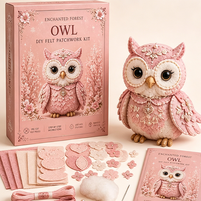 🎀49% OFF🎁Pink Enchanted Forest DIY Felt Patchwork Kit