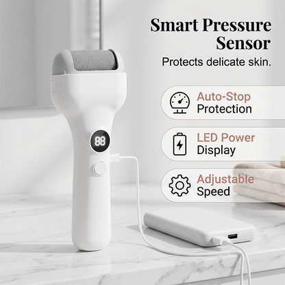 Rechargeable Electric Pedicure Tool with Smart Pressure Sensor